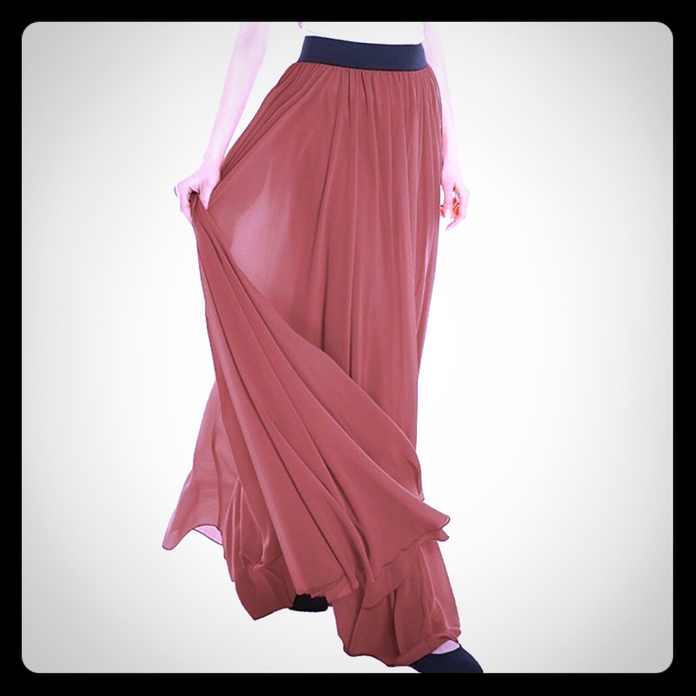 Brick red maxi skirt, Runs small, NWT